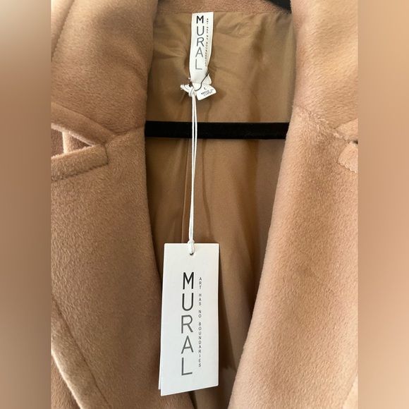 Mural Color Block Combo Coat in Camel & Pink - NWT Size L - Picture 5 of 6